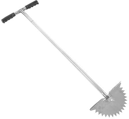 Baxnore Coupe-Bordure Manuel en Forme de Demi-Lune en Acier Inoxydable, Coupe-Bordure Manuel en Demi-Lune antirouille avec poignée en T pour Nettoyer Les Bords des trottoirs