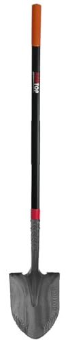 HANTOP Heavy Duty Round Point Digging Shovel with Long Fiberglass Handle Garden Shovels Spade for Digging,Planting, Transplanting,58 inches