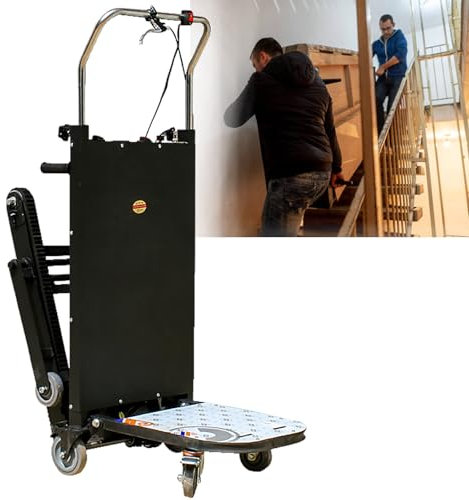 Elektrischer Treppensteiger-Sackkarren, 500 Kg Tragkraft, Robuster Treppensteiger mit Gummiketten, MüHeloses Tragen Schwerer GegenstäNde Treppen Hinauf und Hinunter für MöBel