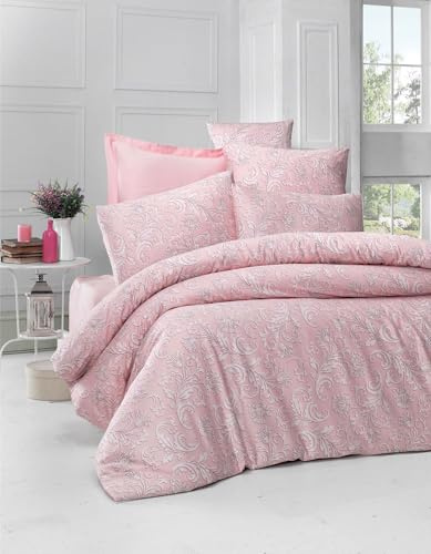 Nuit Des Rêves Luxurious Satin Single XXL Quilt Cover Set, pulverfärg, 155 x 220 cm påslakan & 80 x 80 cm örngott | 100% bomull, 210 trådantal: maskintvättbar