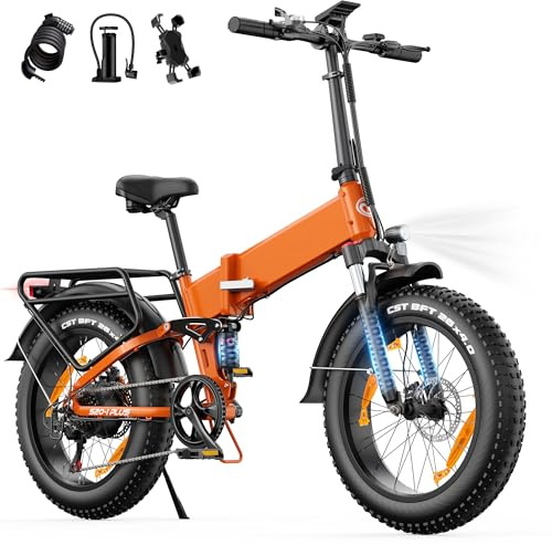 AOIHO E Bike, 20 x 4.0 Fat Tire EBike Klappbar mit 48V 13Ah Akku bis 120KM, Elektrofahrräder 250W Motor, 4 Fahrmodi, E-Fahrrad 7-Gang-All-Terrain E-Bike Herren Damen für MTB, Strand & Schnee