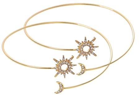 AKOOSY 2pezzi Bracciali da Braccio Superiori in Lega Oro Design Semplice Raffinato per Donna Compleanno e Festa della Mamma