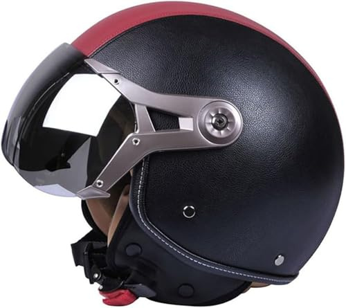 Casque Moto Homme Homologué Casque Bol Homologué Casque Moto Vintage Casque Jet pour Moto Casque Scooter Homme Dot/ECE Homologué Pilote Jet Casque Personnalité Casque De Moto 1,M