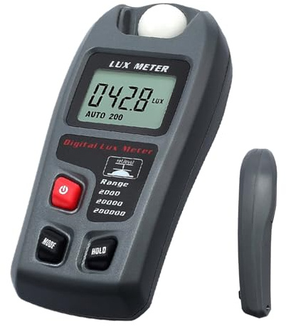 Lux Meter Digital Handheld Illuminance Tester Par Light Brightness | Light Meter Output Par Light Sensor, Illumination Photometer Sensor for Indoor Garden Plants Growth, Photography Studio