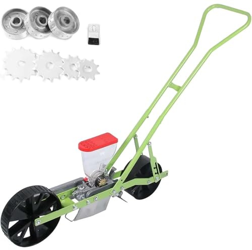 CUTANGELAR Seminatrice di Precisione per Giardino, Nuova Seminatrice Manuale Portatile A Spinta. Lo Spandiconcime A Spinta Semina in Modo Efficiente Semi di Mais, Ravanelli in 1-6 File.(1row)