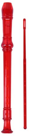 Blockflöjt Plastblockflöjt Med Sammetsväska Sex Hål Och Åtta G Typ Sopran Nybörjare Vuxen Instrument(Bright Red)