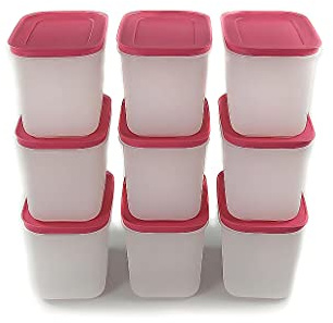 TUPPERWARE Gefrier-Behälter 1,1L pink-weiß hoch (9) Eis-Kristall Eiskristall