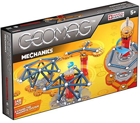 Geomag - Mechanics Magnetic Motion - Lern- und Kreativspiel für Kinder - Magnetische Bausteine - Set mit 146 Teilen