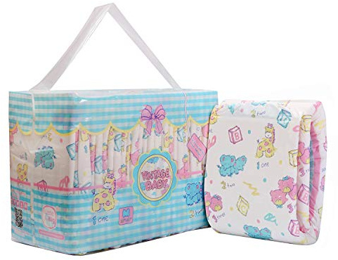 LittleForBig gedruckt Erwachsenen Slip Windeln Erwachsene Baby Windel Liebhaber ABDL 10 Stück- Vintage Baby M