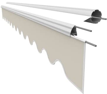 VANA Markisenstoff Volant für 4 m Markise Ersatzstoff Markisentuch Bespannung Sonnenschutz, nur Volant, fertig genäht, Maß 3,83 x 0,21 m, Design SPD011