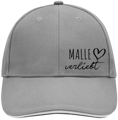 Huuraa Cappy Mütze Malle verliebt Dark Grey/White Baumwolle 6-Panel Kappe Geschenkidee
