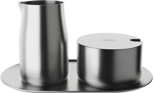 alfi MILK AND SUGAR SET,matt, hochwertiges Edelstahl-Milch- und Zuckerset, stilvolles Design, spülmaschinenfest, langlebig