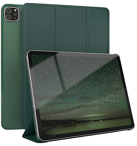 EAZY CASE - Skyddshölje för iPad Pro 11 (2018/2020/2021/2022) Smart Cover Tablet Smartcase med ställfunktion Flip ståfunktion Sleep Wake Up Syntetiskt läder Nattgrön