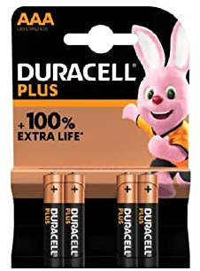Duracell AAA Plus Alcalina, Confezione da 4
