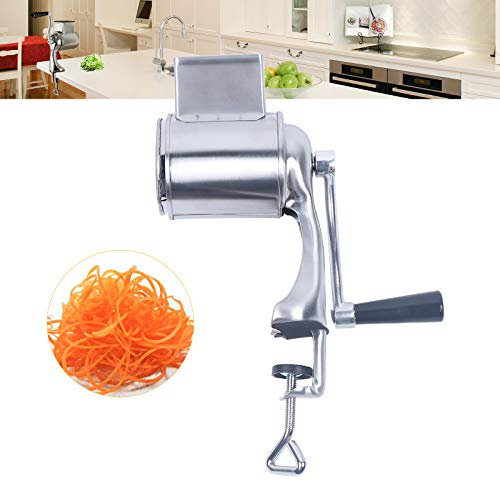 Trumskärare i rostfritt stål, manuell potatisrivare, rivjärn köksmaskin, Grinding Tool Set, gnugga med 5 trummor, för ost gurkor, morötter potatis