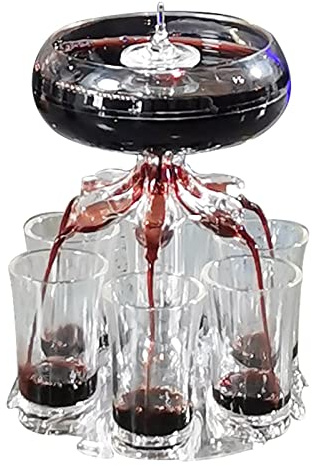 Wine Dispenser, Game red Wine Whiskey drinkware, Acrylic Wine Pourer, 6 Shot Glass Dispenser, Cocktail Dispenser, Multiple Shot Dispenser