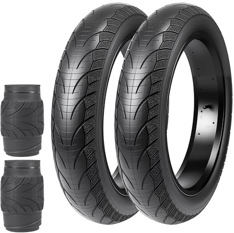 ZUKKA Pneumatici da bicicletta da 20 pollici, 20 x 4.0, resistenti all'usura, per mountain bike e e-bike, nero