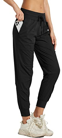 WILLIT Pantalones de correr para mujer, pantalones de deporte, pantalones de deporte, ligeros, pantalones de baile, pantalones de senderismo, pantalones de ocio, a rayas, entrenamiento, salón, viajes,