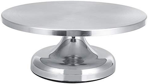 Fockety Alzata per torta, piatto girevole per torta girevole in acciaio inossidabile da 30 cm, supporto per decorazione torte, supporto per torta rotante per dolci e decorazioni per torte