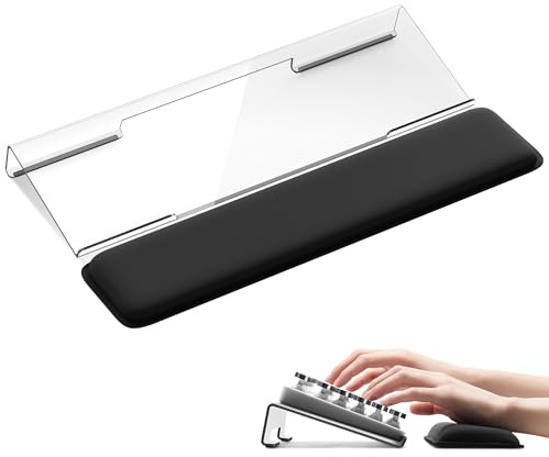 MOLMO Keyboard Stand and Wrist Rest Set, Ergonomic Keyboard Wrist Support with Memory Foam Padding, Comfortable Typing for Home Office Computer Accessories, Clear