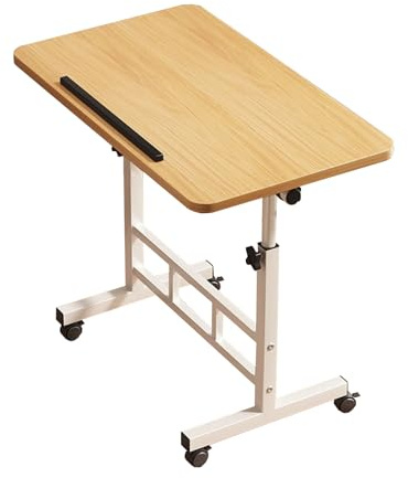 Mesa de Dibujo de Madera, Escritorio de Manualidades Con Altura Ajustable e Inclinada, Escritorio de Ordenador Con Ruedas para Mesa de Pasatiempos, Leer, Cuadro, Trabajo de Arte (Marrón 1, 60 x 40 cm)