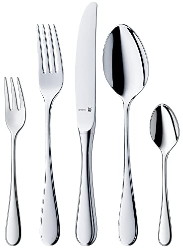 WMF Kent Plus Edelstahl Besteck Set 6 Personen, Essbesteck Set 30 teilig, Hohlheftmesser, Cromargan protect poliert, kratzbeständig, spülmaschinenfest