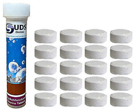 SUDS-ONLINE 20 x 20g Multifunction Chlorine Tablets For Swimming Pool Hot Tub Spa
