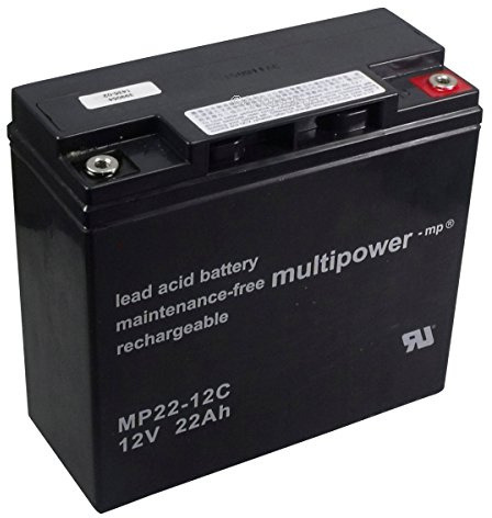 Blysyrabatteri multipower MP22 12 °C PB AGM teknologi för Alber Adventure E 26 Invacare Lynx (3 ATM Take Along Scooter Dasher 9 Quad Panthera 48 V 1000 W Accu batteri material batteri batteri