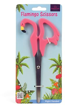 Flamingosax – rosa plasthanterad djursax med 10 cm stålblad – högerhänt – kontorsmaterial och kontorsmaterial