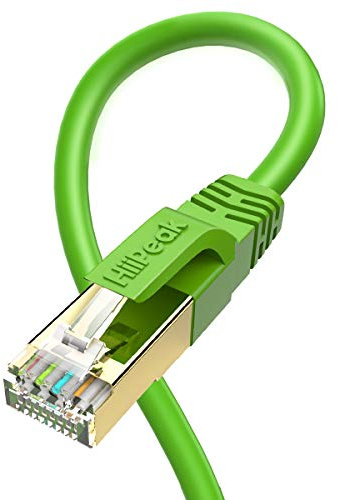 HiiPeak Cat 8 Ethernet Cable 2m, Cat8 Internet Cable 40Gbps 2000Mhz High-Speed Professional LAN Patch Network Cables with RJ45 Gold-Plated Connector, Compatible with Cat6/Cat6a/Cat7, Green (2 m)