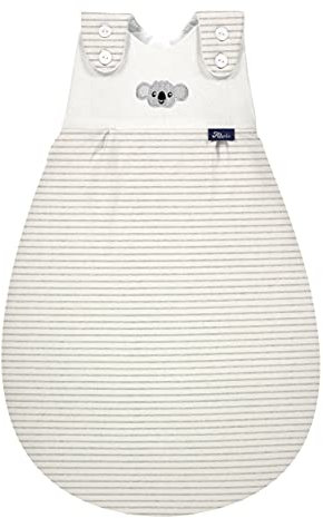 Alvi Baby Mäxchen Außensack ringlets koala gray/Ganzjahresschlafsack mitwachsend/Babyschlafsack größenverstellbar/Alvi Kinderschlafsack ohne Ärmel/für Jungen und Mädchen ab 0 Monate