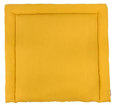 KraftKids Wickelauflage in Doppelkrepp Gelb Mustard, Wickelunterlage 75x70 cm (BxT), Wickelkissen