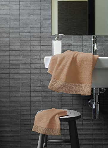 Bassetti Set 1 + 1 zwei 2 Stück Frottee Gästebad 40 x 60 cm + Handtuch 60 x 110 Handtücher 100 % reine Baumwolle Jacquard 430 g/m² (Orange M1)