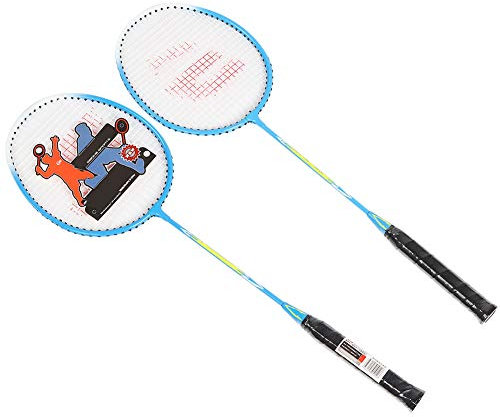 Wakects Badmintonschläger Sport 2er Set,Federballschläger Alu Badminton Racket mit NylonGriff und Schlägertasche für Amateurklassen Familienunterhaltung,Type 1012