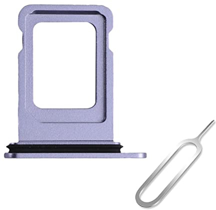 Cemobile SIM Card Tray Slot Holder Replacement for iPhone 14 & iPhone 14 Plus (Single SIM Version) with Waterproof Rubber Seal Ring + SIM Card Tray Open Eject Pin (Purple)