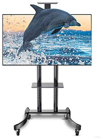 Soporte de TV Carro de TV Soporte de TV universal, carro de TV móvil con ruedas y estante ajustable Soporte de TV con ruedas para montaje en carro para TV de pantalla plana LED Lcd de 32-65 pulgadas,