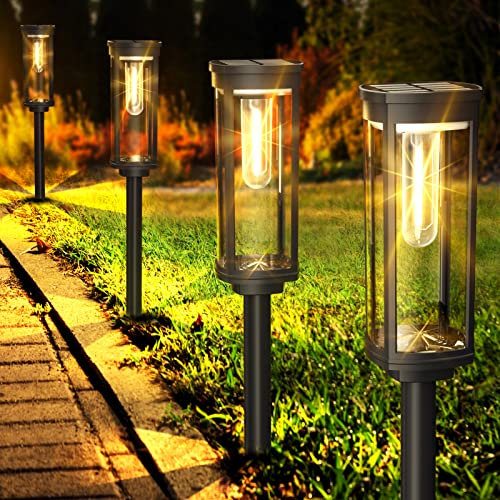 COXSENI Solar Pathway Lights Outdoor 8 Pack, Bright Solar Path Lights Outside Waterproof, Sidewalk Lights Solar Powered Landscape Light for Walkway Driveway Lawn Patio Yard Garden