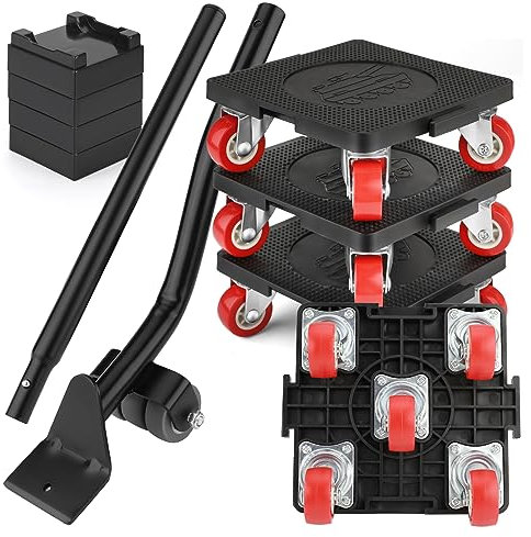 goldenwarm Sollevatore per mobili pesanti, 4 rotelle per mobili con 5 ruote rotanti a 360°, grande carico di 800 kg, tollerato