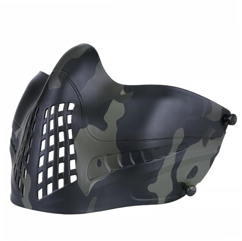 Qavctw Airsoft Mask Half Face Mask Paintball Mask for Tactical Face Protection for Airsoft Outdoor Activities Tactical Face Mask for Men
