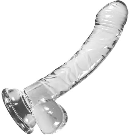 Lifelike Lover Luxe Realistic Dildo - 6.7 Inch Suction Cup Dildo - Colour Changing Curved Dildo - S Transparent