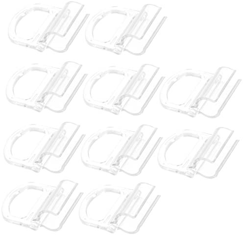 AOKWAWALIY 10 Stück Rollogriff-Vorhangstangen-Clips, Fenster, Jalousien für Zuhause, Papierrollos, Kunststoff-Schattenzieher, Volant-Clips für Jalousien, Fenster, Schatten, Halbmond, ABS, Sonnendach
