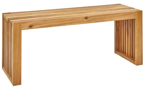 Banc de Salle à Manger 2 Places Intérieur Extérieur 105 cm en Bois d'Acacia Clair Bellano