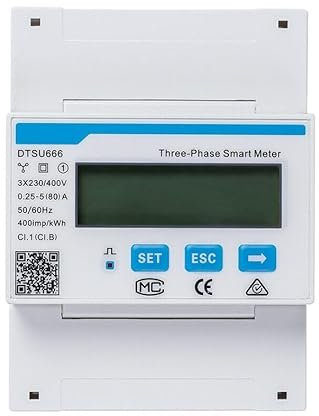NAKA Stromzähler Smartmeter Smart Power Sensor Stromsensor 3PH Energiezähler 230Vac 400 Vac Dreiphasig DTSU666 H 80A Weiß