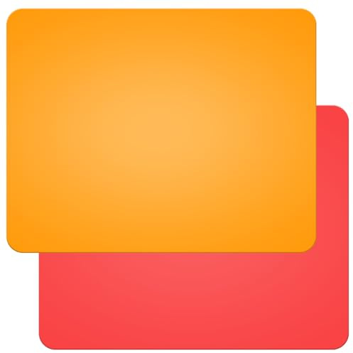 2 Pcs Tappetino Silicone da Cucina, 50 x 40cm, per Forno e Impastare, Riutilizzabile, Resistente al Calore, Antiscivolo e Lavabile (Arancione+Rosso)