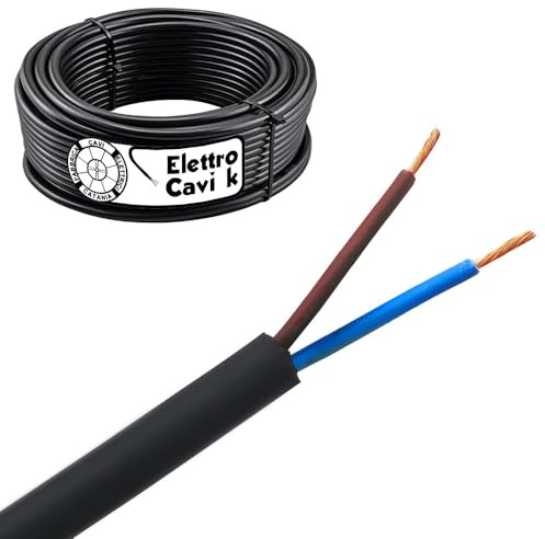 ELETTROCAVI K - CAVO ELETTRICO H07RN-F 2x4 mm² IN GOMMA NEOPRENE SUPER FLESSIBILE USO INTERNO/ESTERNO BIPOLARE 2 POLI CPR 0,6/1 kV IEMMEQU PROFESSIONALE MADE IN ITALY 10 METRI