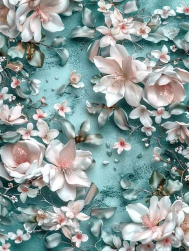 5D Diamond Painting Flor Diamond Painting Adultos, Mariposa Cuadros de Diamantes, DIY Cuadrado Cristal Punto de Cruz Diamond Painting Kit, Para Dormitorio Paredes Decoración Del Hogar 60x80cm 0-4