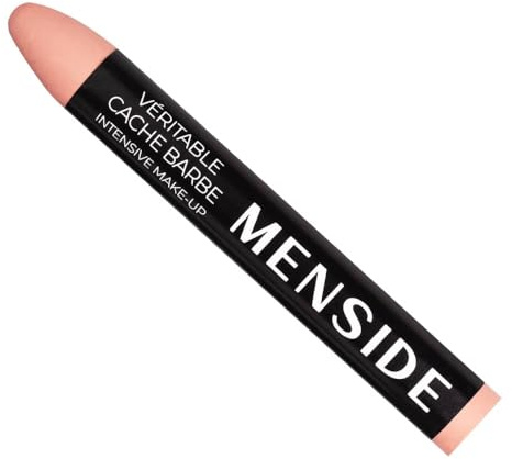 Menside - Véritable Cache Barbe - Stick Make-Up Fond de Teint Professionnel pour Homme - Haut Pouvoir Couvrant - Camoufle Imperfections et Ombre de Barbe Naissante - Fabriqué en France