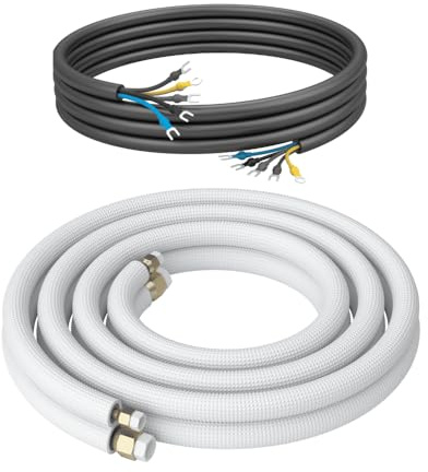 Kältebringer 11m Conduite de frigorigène 1/4 + 3/8 pouce, isolée - Kit de montage de tubes en cuivre pour climatiseurs split, 5 conducteurs