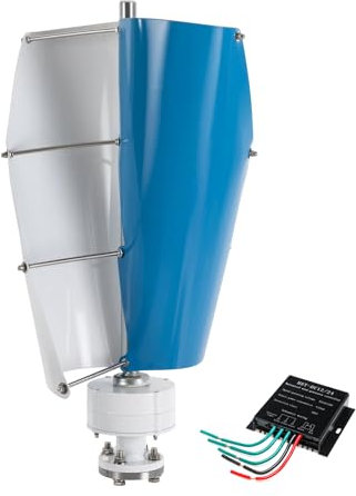 HENGJINGTR Wind Turbine Generator Set,1200W 12V 24V 48V Free Energy Vertical Generator Wind Power Kit for Garden Outdoor Lighting Power Generation(Blue),24v