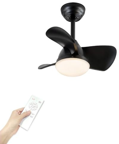 GODFSAHG Ventiladores de Techo con Luces para niños, Ventilador de Techo pequeño Moderno con Control Remoto, 6 velocidades de Viento, Motor CC silencioso Reversible, Ventiladores de Techo c